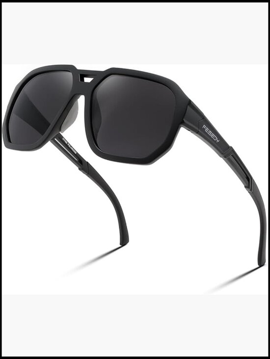 Vintage Polarized Aviator Sunglasses, Large Square Frame, Sports Eyewear main image 6